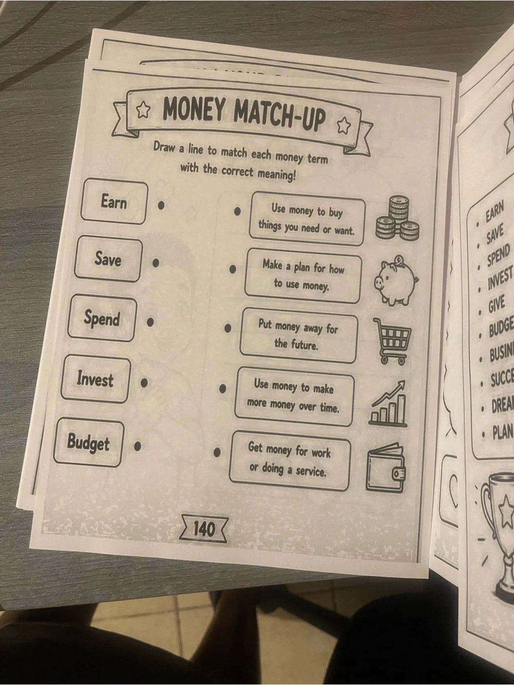 Financial Literacy Coloring & Activity Book - Yellow/Green